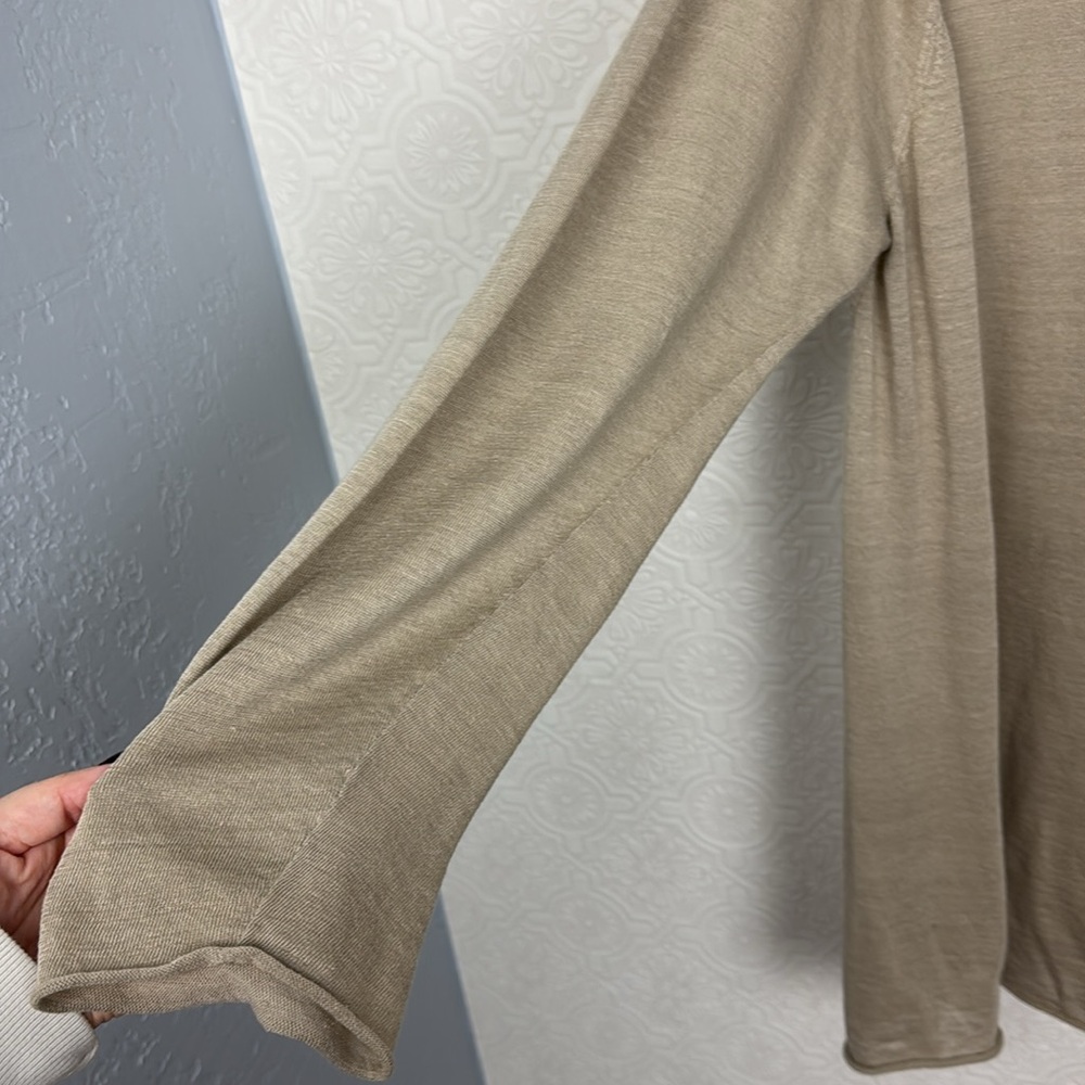 Eileen Fisher Linen Nylon Sheer Lightweight Breathable Tunic Shirt Long Sleeve - Picture 2 of 8